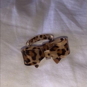 Leopard Printed Bow Tie Ring